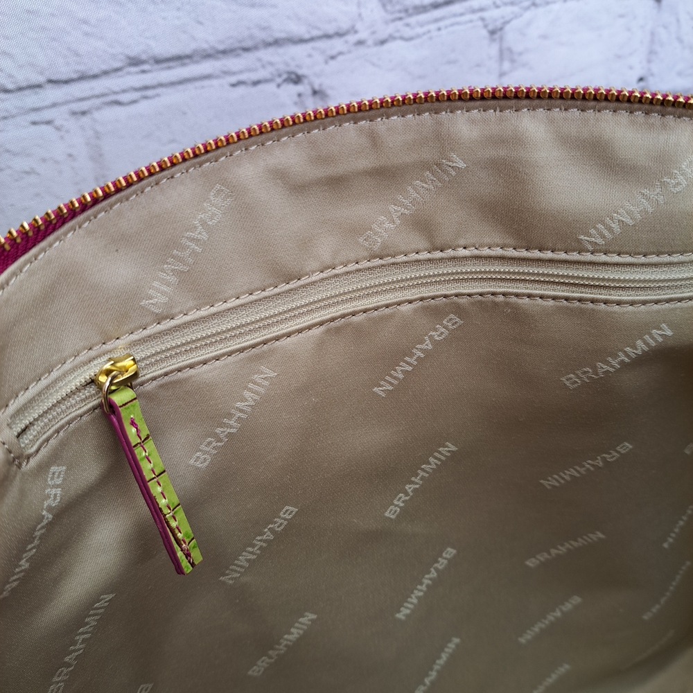 BRAHMIN 'DUXBURY' CROC-EMBOSSED LEATHER SATCHEL/CROSSBODY/TOTE BAG ELCT. OMBRE - Picture 10 of 16